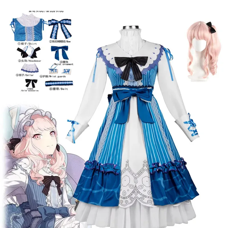 Proyecto Sekai Akiyama Mizuki Cosplay Amia disfraz mzk Lolita vestido de manga larga traje elegante peluca uniforme de Halloween ropa de escenario