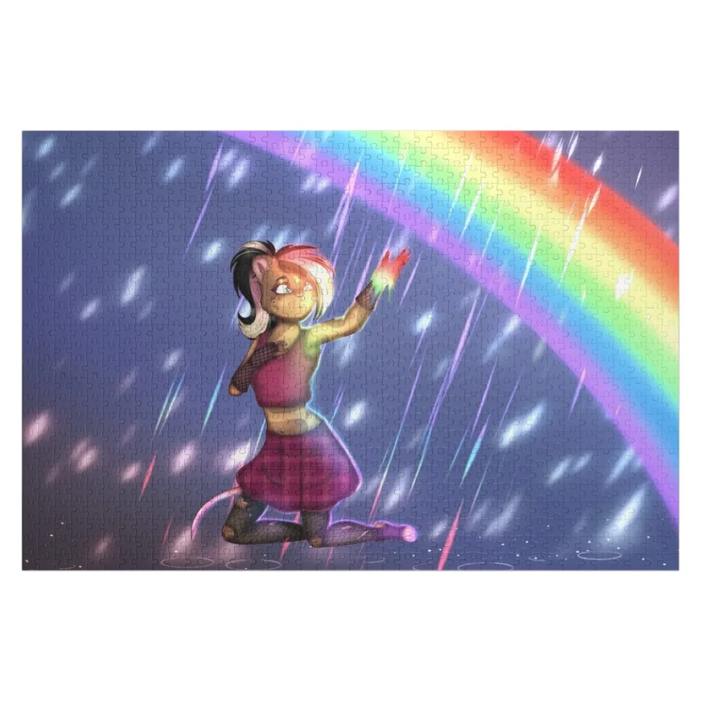 Let It Rain-Colorized Jigsaw Puzzle Wooden Name Custom Personalized Custom Personalized Child Gift Customizable Gift Puzzle