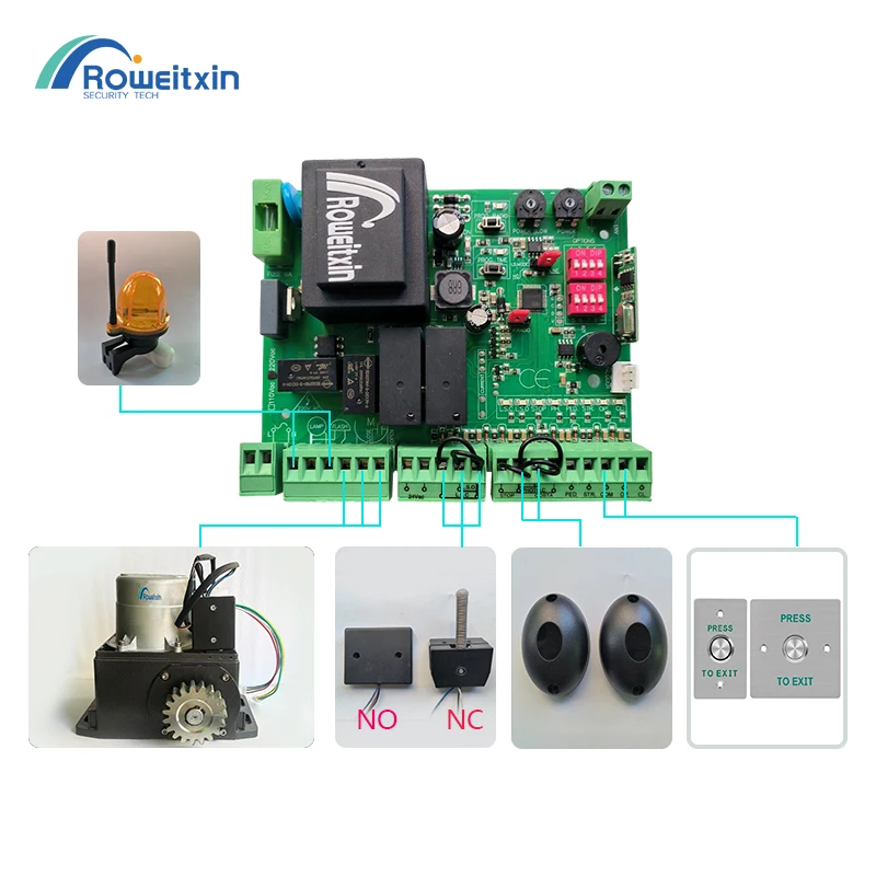 Gate motor controller circuit board  universal electronic card for sliding gate opener 220v AC model 433.92Mhz