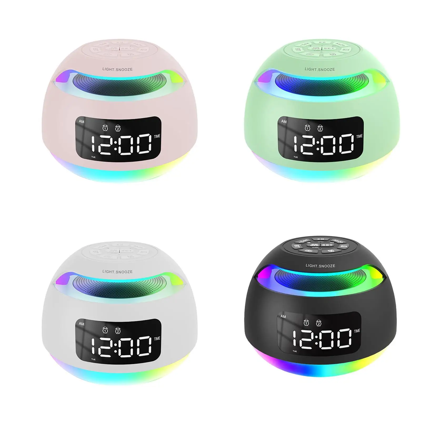 Digital Alarm Clock with Speaker Ornament Bathroom Modern Dining Room LED Desk Clock for Office Bedside Hotel NightStand Nursery