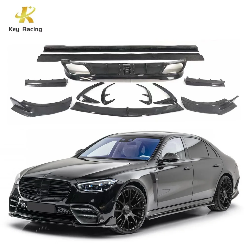 

For Mercedes-Benz S CLASS W223 Upgrade MSY Style Body Kit Carbon Fiber Front Lip Side Skirt Rear Diffuser Air Knife