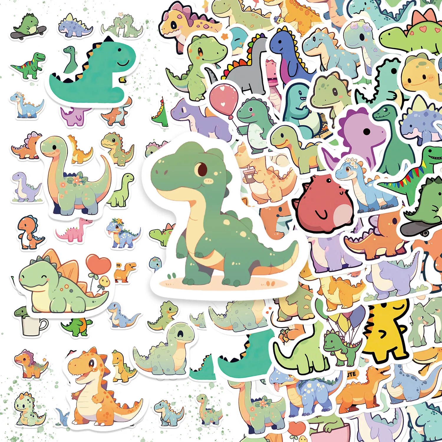 100PCS Cartoon Small Dinosaur PVC Sticker Aesthetic Children's Decoration Scrapbooking Stationery School Supplies Stickers