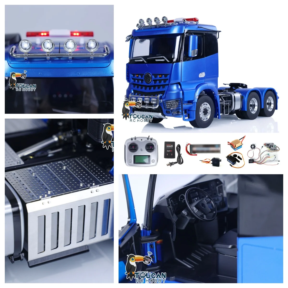 

1/14 LESU RTR 6x6 RC Tractor Truck Remote Control Car Model 2-speed Transmission Lights Sounds ESC Toy Gift THZH1689