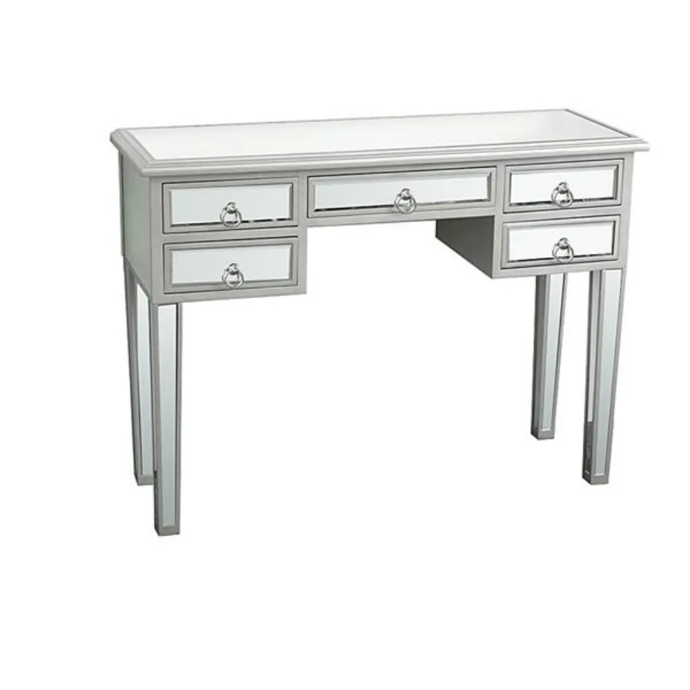 

Dressing Table With 5 Drawers Glamorous mirrored top Silvery