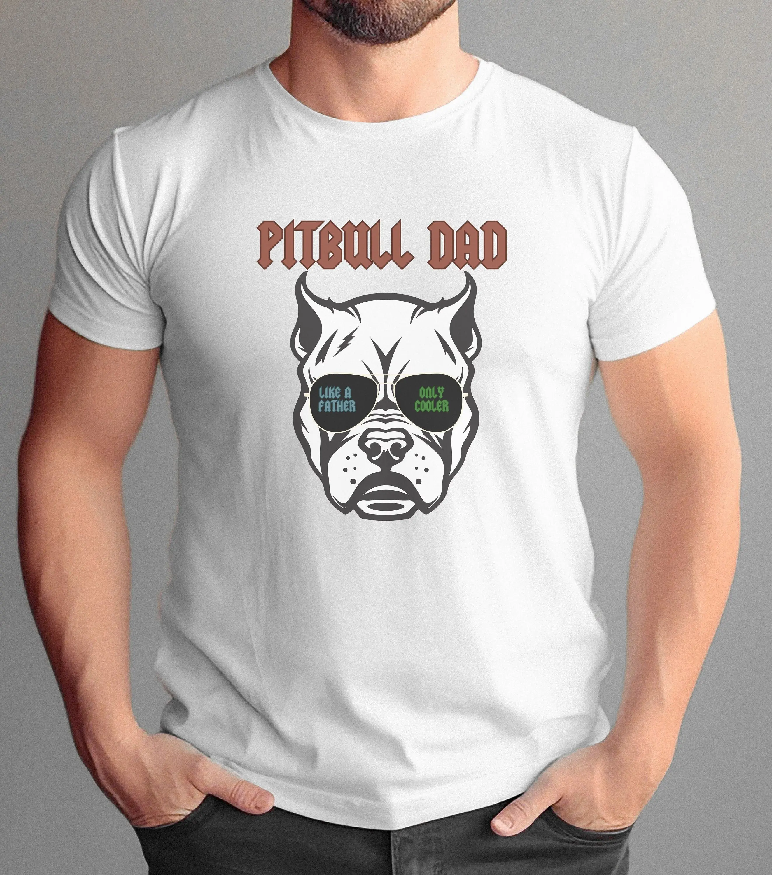 Pitbull Dad T Shirt Pit bull Parents American Bully Breed Father Lover Dog Rescue Top Christmas