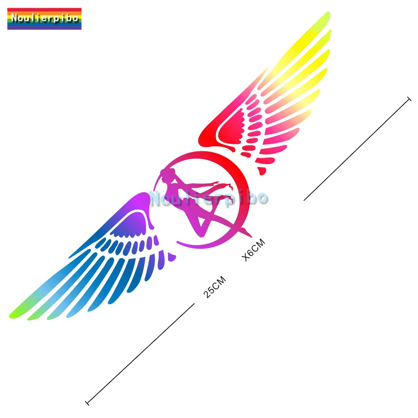 Reflective Colorful Angel Wings Laser Car Stickers Six-pointed Star Beauty Body Random Stickers Modified Cool Decorative Decals