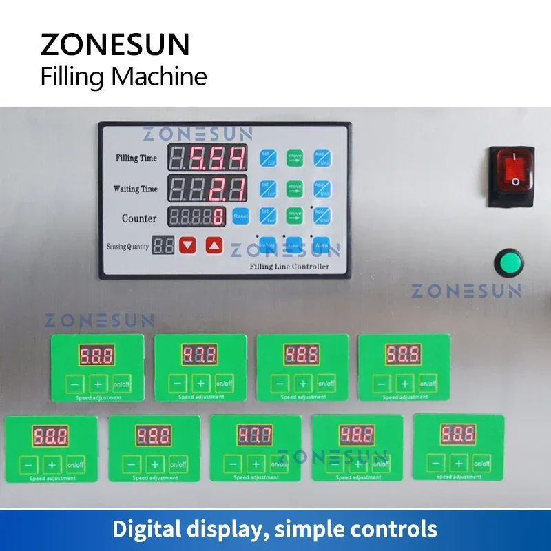 ZONESUN ZS-YTMP9C آلة تعبئة السوائل الرفع التلقائي فوهة الغوص 9 رؤساء مضخة مغناطيسية آلة الإنتاج الهوائي