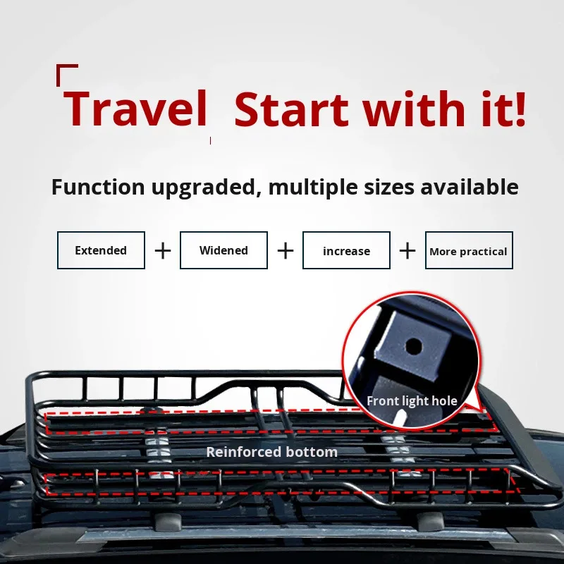 Universal Carbon Steel Roof Rack 100kg+ Capacity for  Off-Road SUVs