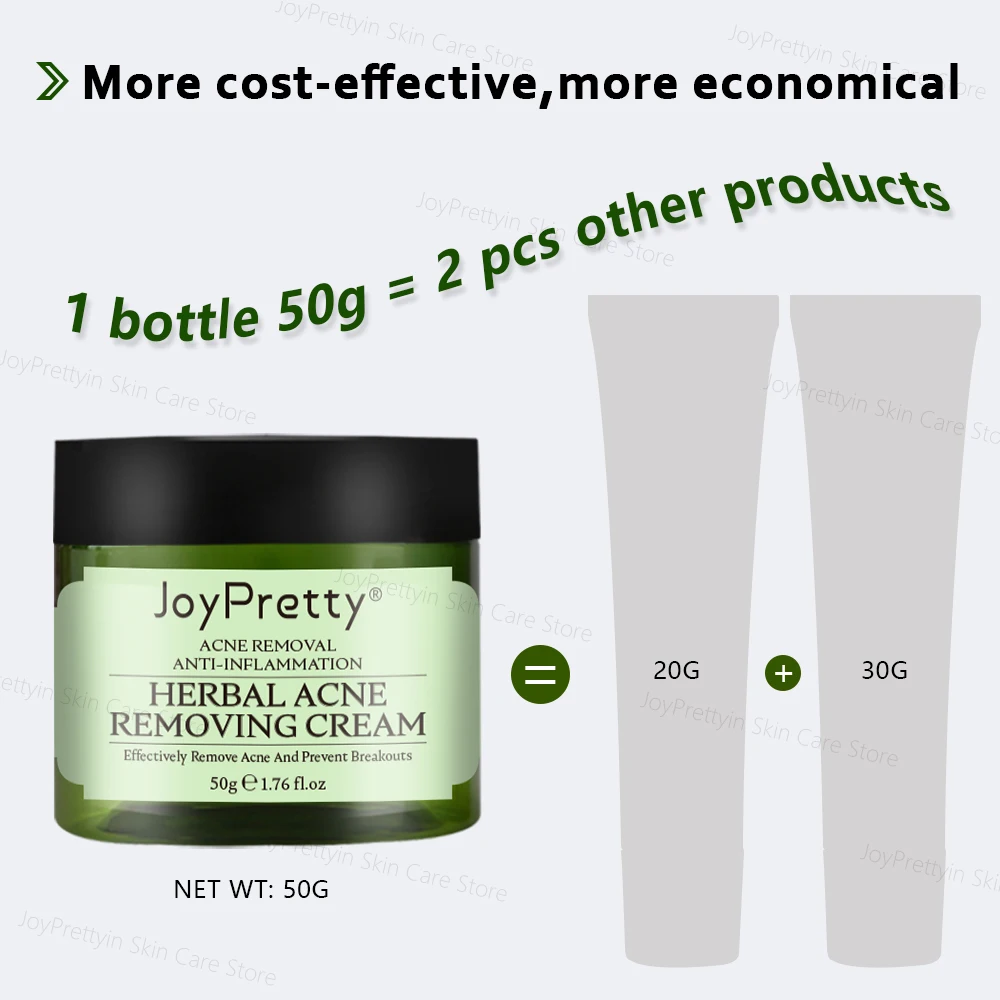 JoyPretty-Herbal Acne creme facial, espinhas marcas remoção, controle de óleo, hidratante Pockmark, cremes faciais suaves, produtos de cuidados com a pele