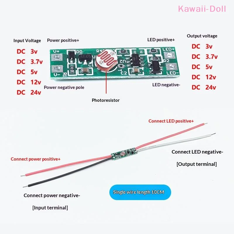 [DO]8mm Mini Light Sensor Switch Automatically On Light Switch Sensor Photocell Street Lights Switch DC 3V 3.7 V 5V 12V 24V[DO]