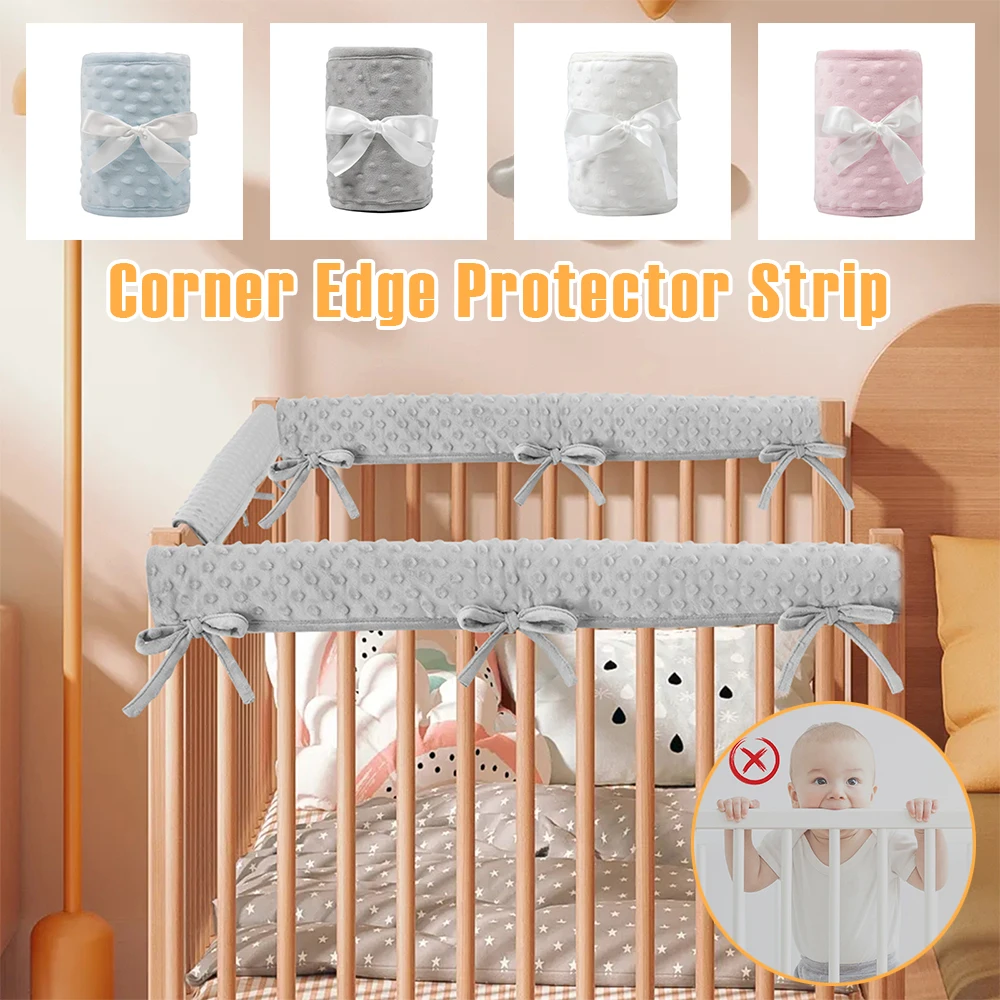 

3 шт., хлопковая защитная пленка для кроватки, мягкая дышащая детская защита от укусов, сплошной цвет, бархатная ограждение для кровати, ограждение для кроватки, перила
