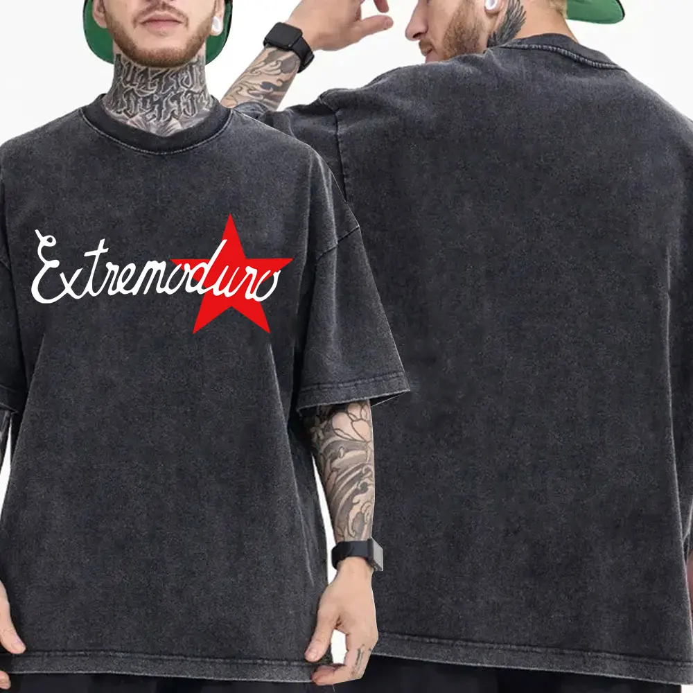

Washed Vintage Rock Band Extremoduro Iros Todos A Tomar Por Culo Graphic T-shirt Men Women Hip Hop Oversized T Shirts Streetwear