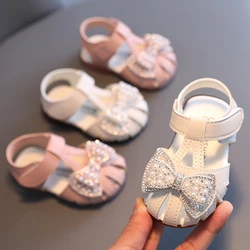 0-24M Cute Summer Newborn Golden Baby Shoes Non Slip Soft Bottom Girl Princess Shoes Breathable Casual Baby First Walking Shoes