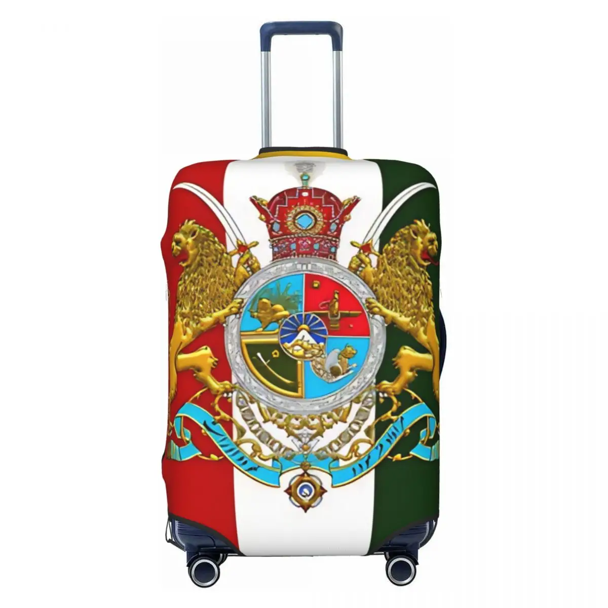 Iranian Imperial Coat Of Arms Of Iran Pahlavi Dynasty Suitcase Cover Vacation Cruise Trip Fun Luggage Supplies Protector