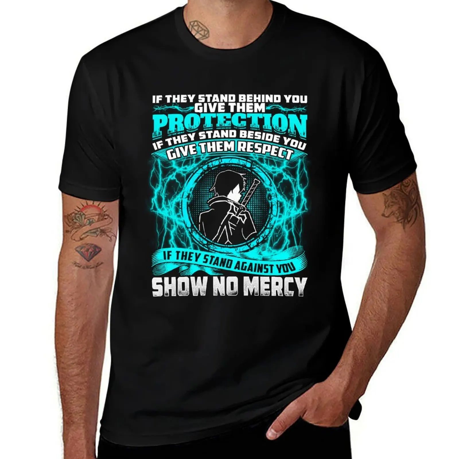 SAO - No mercy T-Shirt Large Size Casual Tee Shirt T-Shirt
