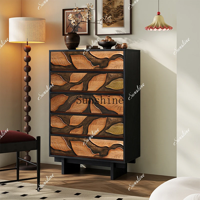 Ancient drawer storage in the living room/simple chest of drawers in the foyer for home use  FT