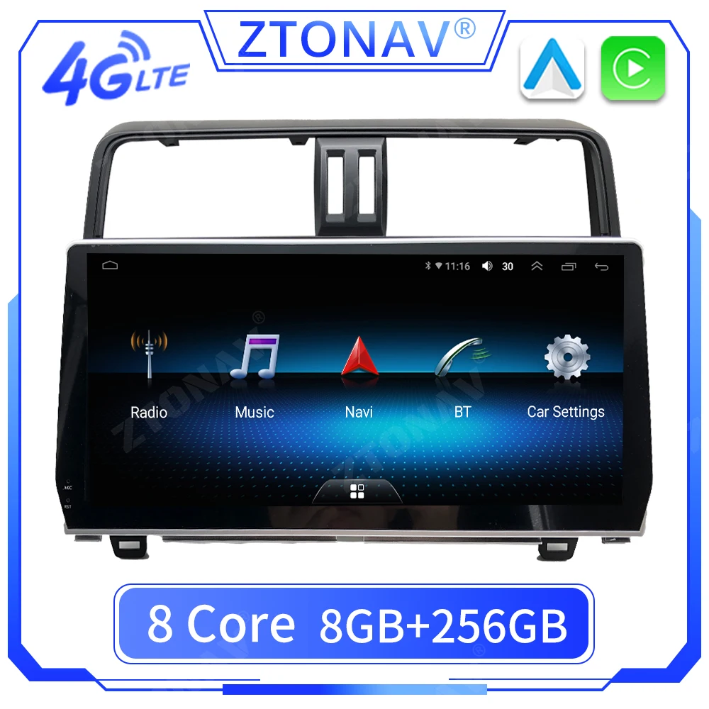 Car Radio Stereo For Toyota Prado 2018 2019 2020 2021 2022 Android Screen Car Media Video Player GPS Navi Carplay Auto Headunit