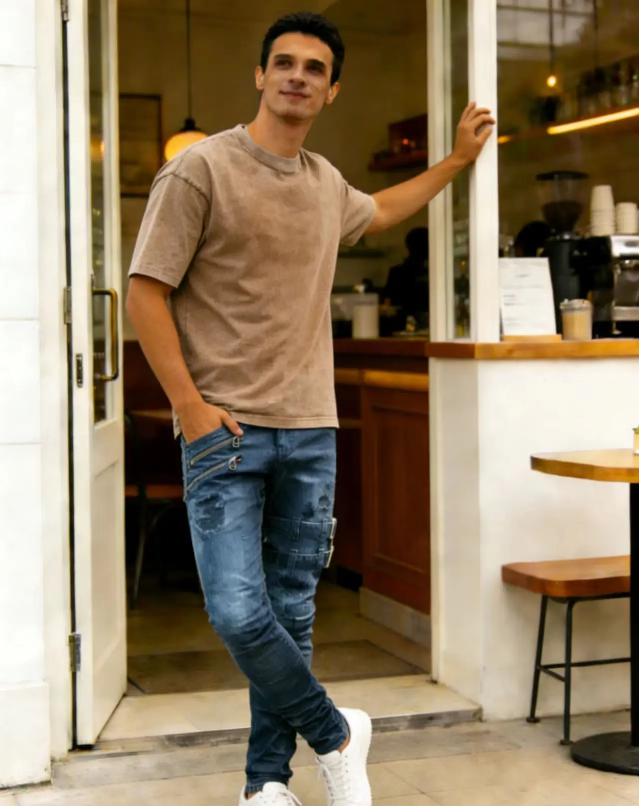 

Men's Mid-Waist Slim Fit Jeans All-Season Wearable Trendy Fashion New Arrival Denim Pants