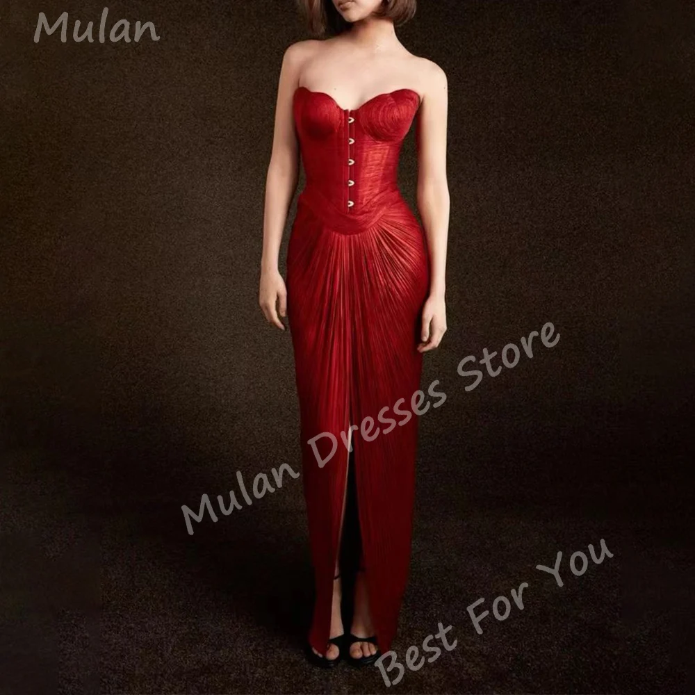 

Elegant Long Burgundy Evening Dresses for Women Sweetheart Floor-Length Mermaid Special Events Prom Party Wedding Dress 2024