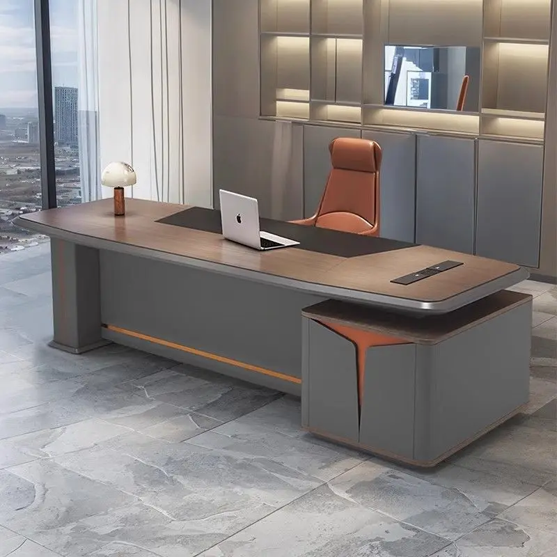 Boss table, desk, light luxury, high-end office desk and chair combination, a complete set of simple and modern desk