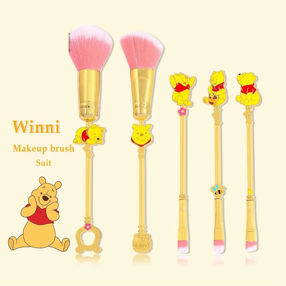 Winnie The Pooh Makeup Brush Set Anime Disney Soft Hair Eye Shadow Brush Cartoon Portable Multi-Brush Makeup Specialized Tool