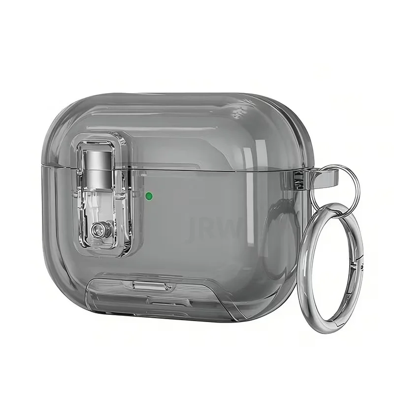 Sicherheitsschloss für AirPods Pro 3/Pro2/Pro/4 Transparente Hülle mit Telefonständer-Design Automatisch öffnender Deckel mit Schlüsselanhänger für AirPods 4/Pro 3/Pro – Detail 7