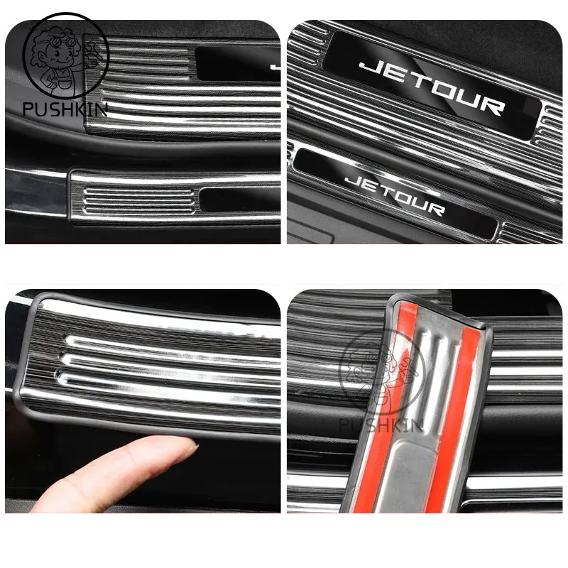 For Chery Jetour T1 2025 Car Door stainless steel Welcome pedal trunk threshold guard plate anti-scratch protection Accessories