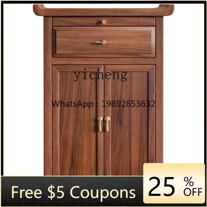 

ZZ Guan Gong Black Walnut Solid Wood Altar Fragrance Desk Modern Minimalist God of Wealth Small Buddha Table Buddha