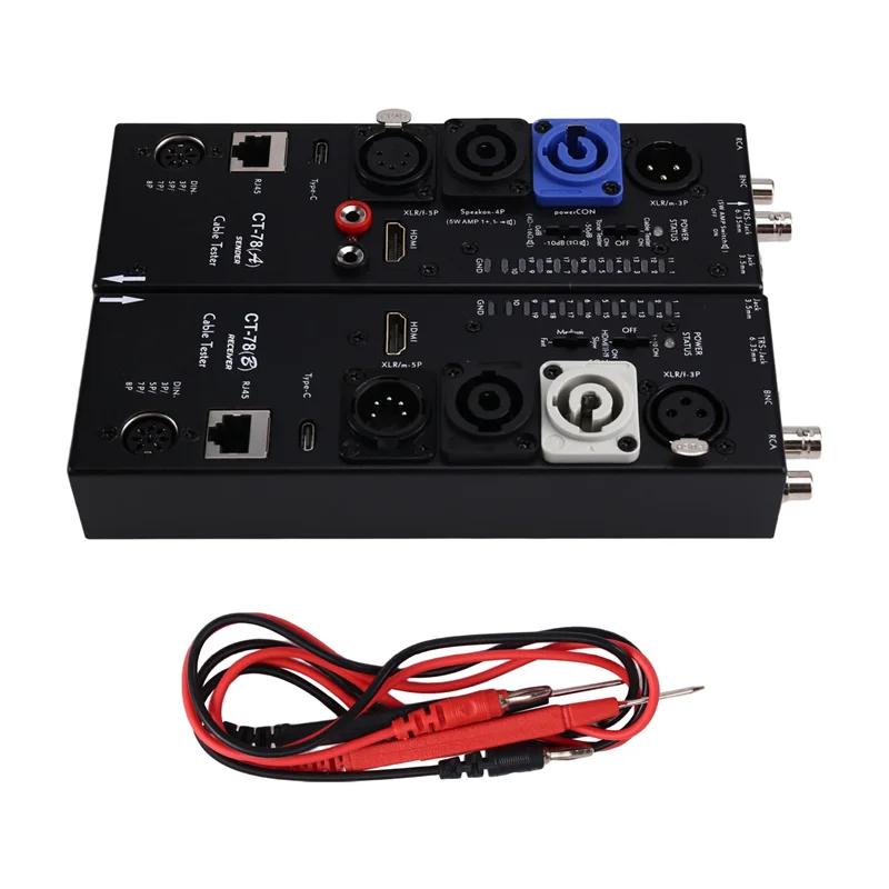 جهاز اختبار كابل الصوت CT78 XLR متعدد الوظائف، متوافق، كشف تلقائي، وفصل عن بعد في جهاز واحد-ABIU