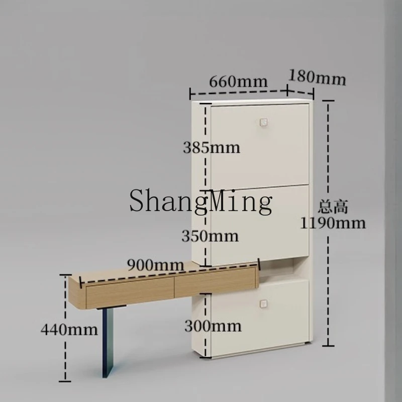 

FG ultra-thin tipping bucket entrance shoe cabinet for home use The new indoor cream style can be seated at the narrow entrance