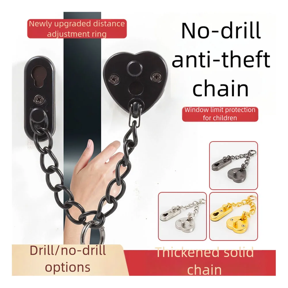 Stainless Steel Door Chain Lock For Apartment Security Needs Where Landlord Approval For Modifications Is Restricted