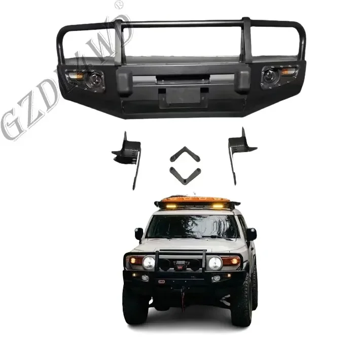 4x4 upgrade body kit Steel Triple-loop Bull Bar Front Bumper For FJ Cruiser Land Cruiser 2007-2014 W/Lights bumper