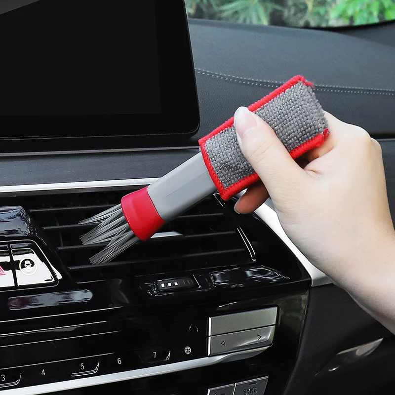 

Test Only Car Interior Cleaning Brush Double Head Brushes Air Vent Dashboard Blinds Keyboard Dust Removal Auto Tools