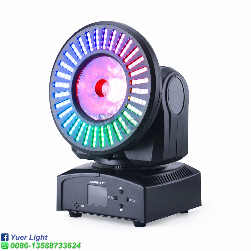 YUER NEW 60W RGBW LED + SMD LED Moving Head Light DMX 4/10/15/20CH Music Control For DJ Disco Wedding Dance Floor Party Indoor