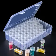 1pc 24/30/48/60/80 slots caixa de armazenamento de plástico, diy pintura diamante contas encantos jóias acessórios caixa organizador