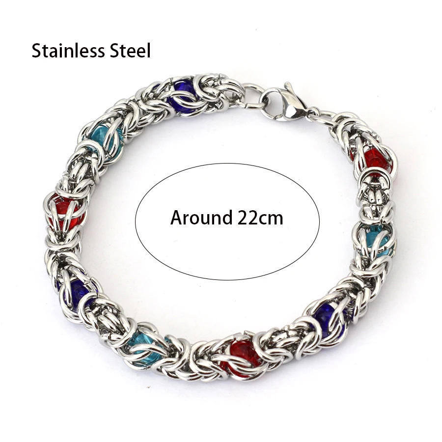 Novel Stainless Steel Bracelet For Men Hiphop Rock Chain Link Chakra Braclet Meditation Jewelry Wrap Braslet Pulsera Homme Joias