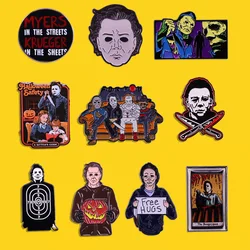 High Quality Michael Myers Enamel Pin Mask Killer Horror Brooch Halloween Punk Badge Clothes Backpack Pin Anime Accessories