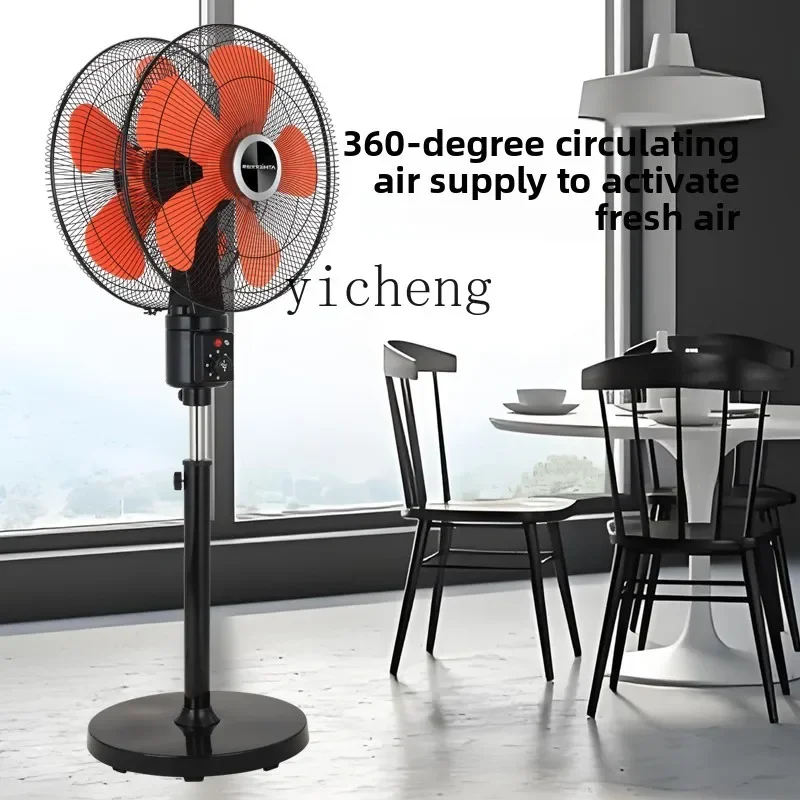 Ventilador eléctrico comercial CC27, giratorio, de doble cabezal, de piso, nuevo, industrial, de gran tamaño, para circulación de aire.
