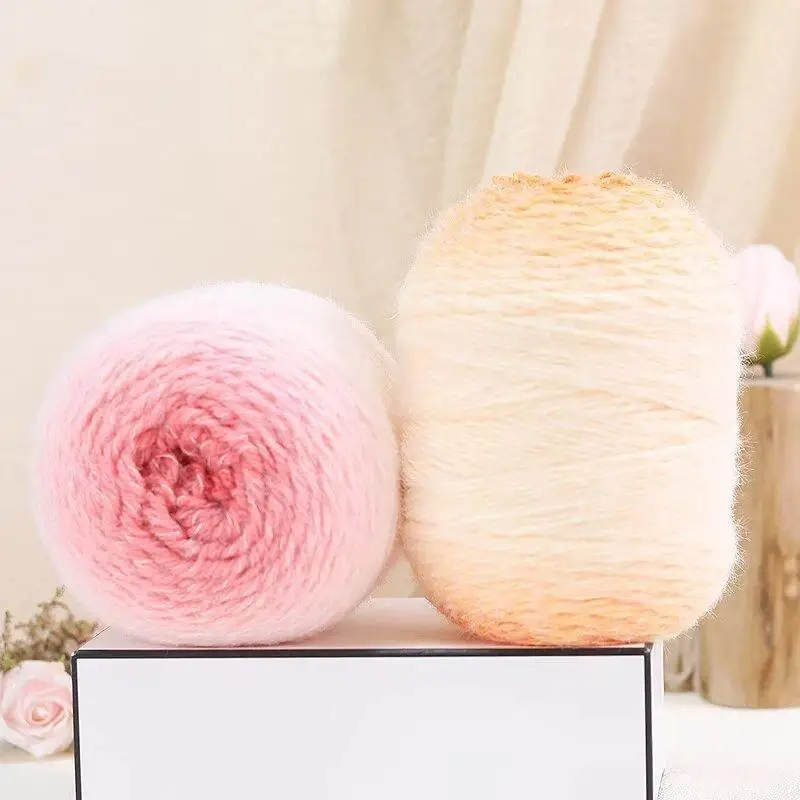 Wollgarn mit Farbverlauf, Weiches Mehrfarbiges Häkel- und Strickgarn für DIY-Handarbeiten zur Herstellung von Mützen, Pullovern und Handwerksprojekten – Detail 6
