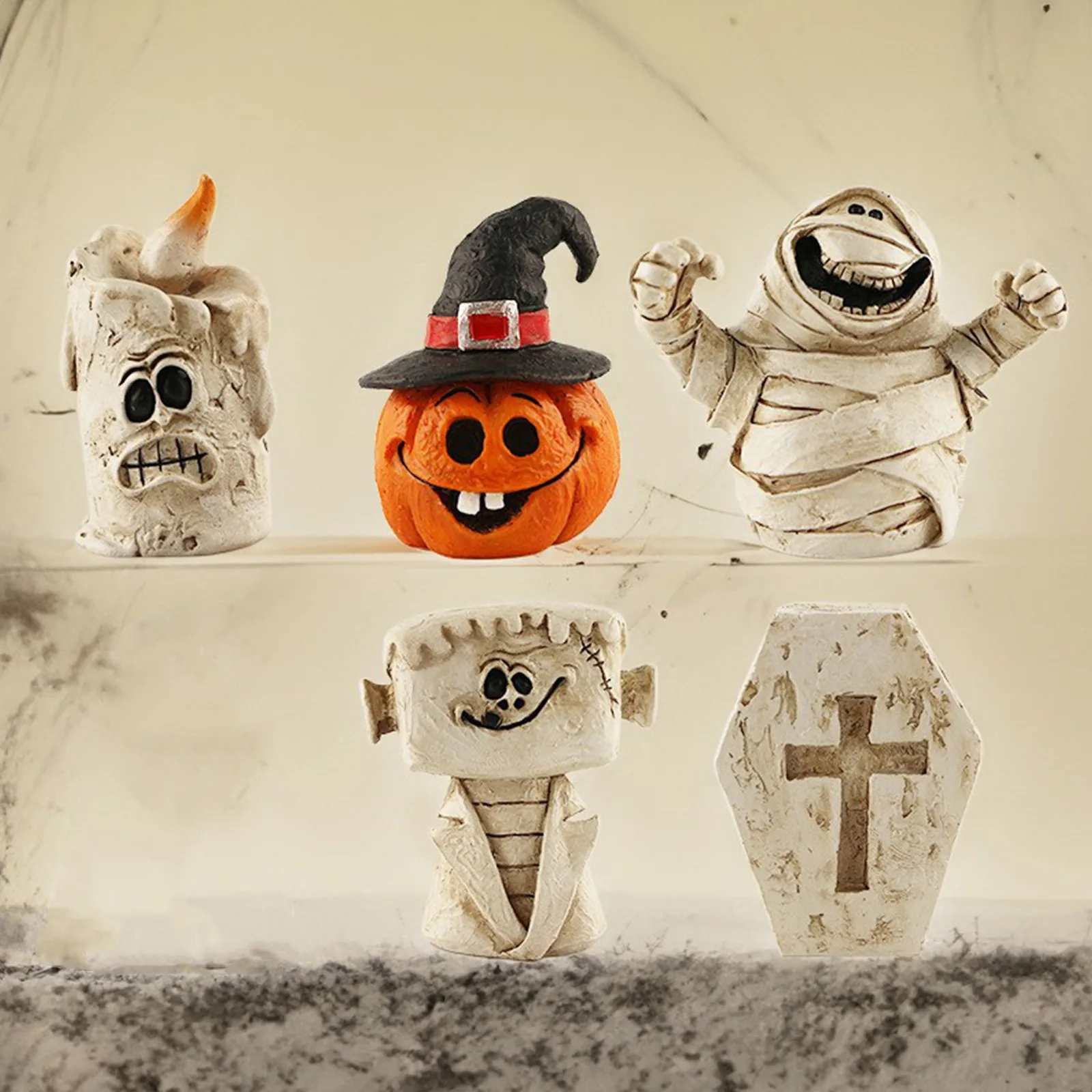 هالوين مخصصة هيكل عظمي الديكور الحلي ، الشمعدان ، الحرف الصغيرة #1