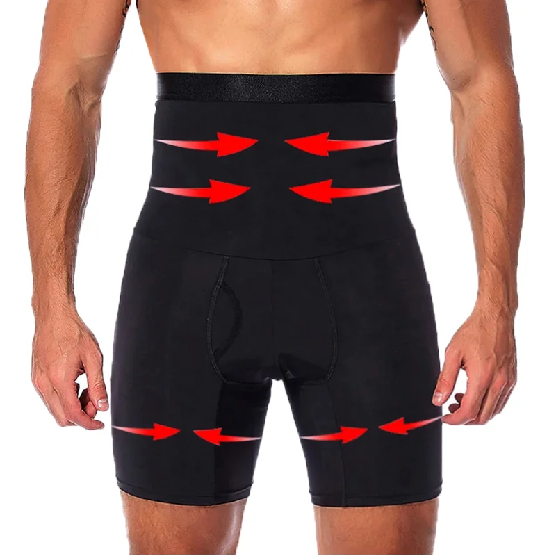 Men Tummy Control Shorts Body Shaper Thigh Compression High Waist Trainer Belly Trimmer Slimming Shapewear Boxer Underwear Fajas