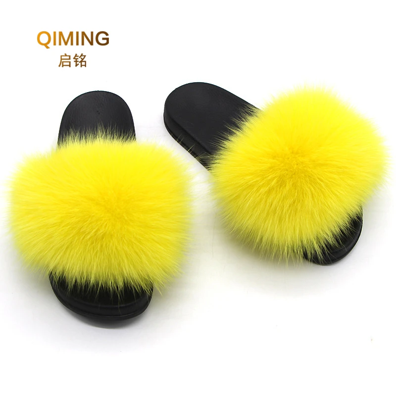 Women Fur Slides Summer Platform Flip Flops Womens Shoes Home Luxury Furry Plush Fur Slippers Indoor Sandals Fluffy Cute Shoes