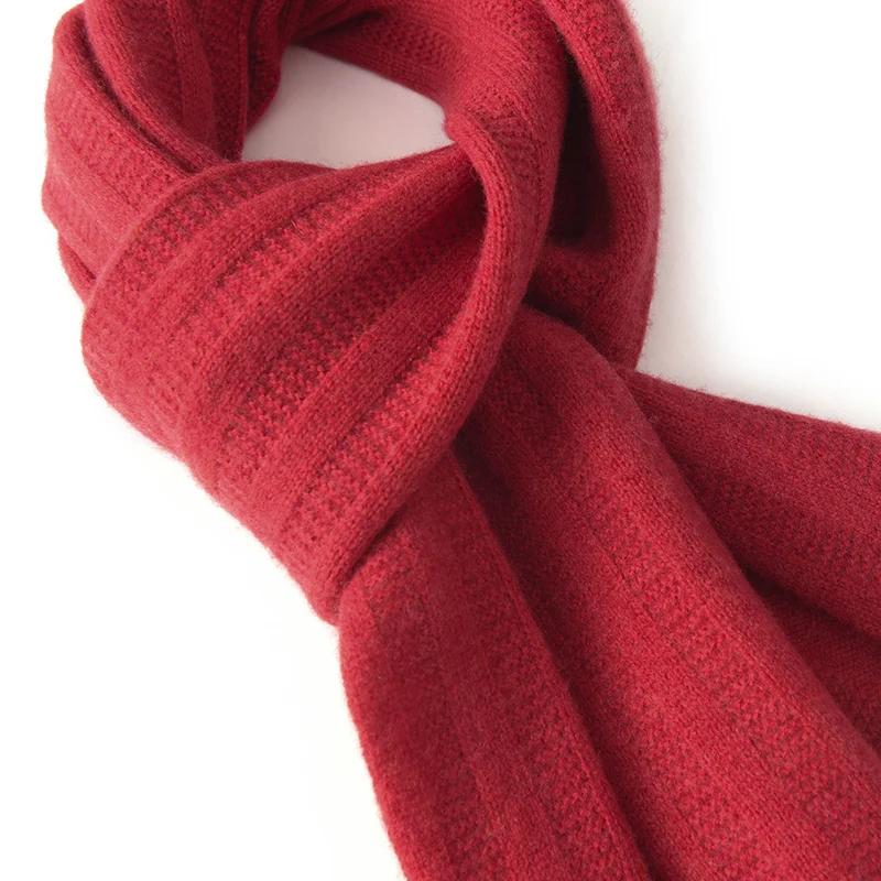 New Arrival Autumn Winter 100% Pure Cashmere Knit Women Scarf Solid Color Scarves Warm Fashion Capes Lady High Quality Scarves