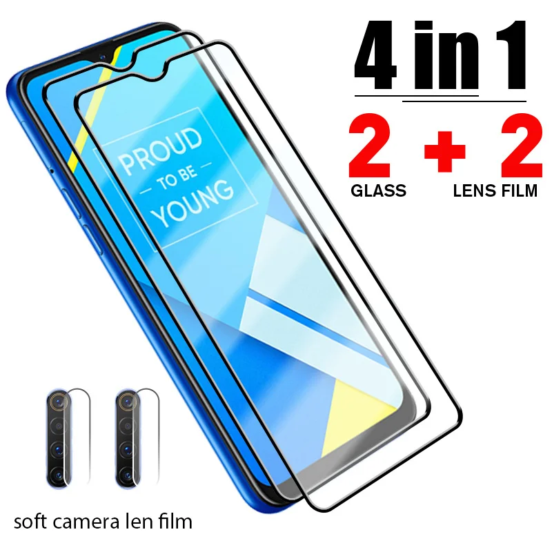 4IN1 Protective Glass Camera Lens for Realme 8 5G 7 Q3 Pro 8i GT Neo Screen Protector for Realme C25s 7i C11 C25 Narzo 30A Glass