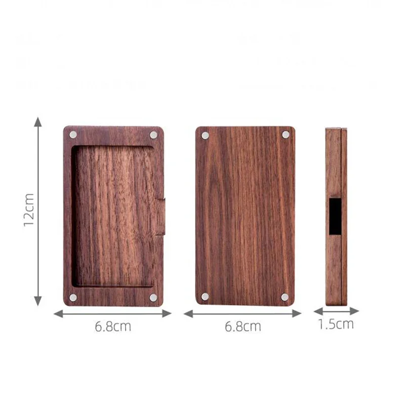 Walnut Wood ID Name Card Sleeve for Men Women Office Wooden Business Card Holder Portable Magnetic Closure Business Card Case view 6