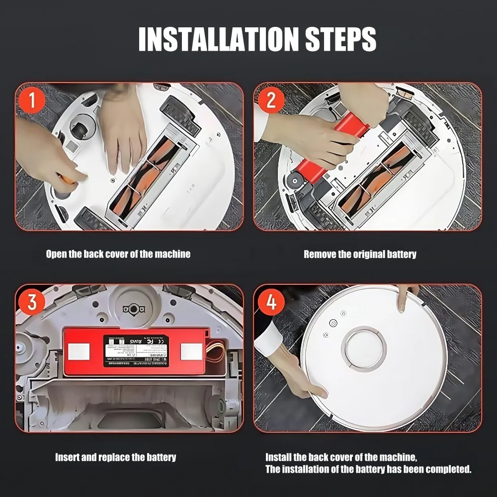 Оригинальный сменный аккумулятор BRR-2P4S-5200D для робота-пылесоса XIAOMI 1S 1ST Roborock SDJQR01RR, 6500 мАч, высокая емкость, длительный срок службы