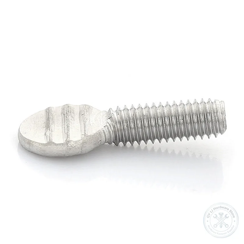304 Stainless Steel Thumb Screw Flat Head Spade Racket Screw 1/4-20 5/16-18 Hand Twist Ping Pong Paddle Screw 10 12 16 20 25mm