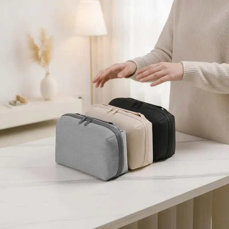 Wasserdichte Stoff-Aufbewahrungstasche für digitales Zubehör, Reise-Organizer-Etui für Kabel, USB-Ladegeräte und elektronische Ersatzteile – Detail 3