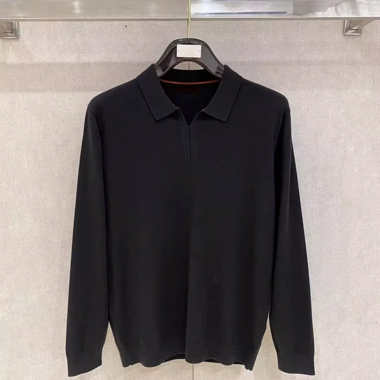 

Italian LP embroidered old money wind knitted long-sleeved lapel polo shirt