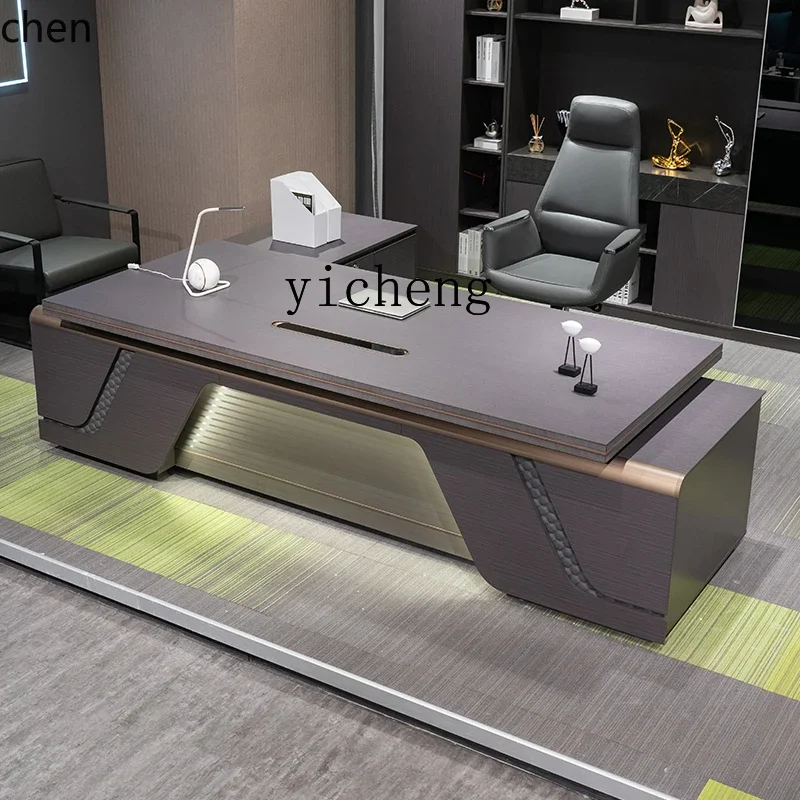 

b7- desk light luxury modern office desk and chair combination manager president desk